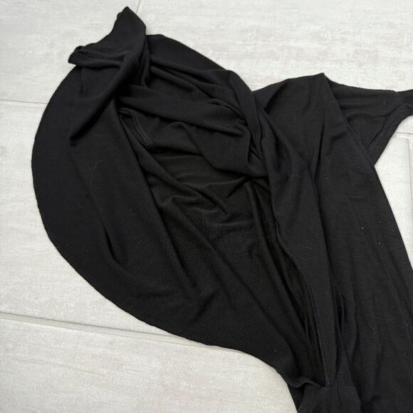 Jane Plus One Bodysuit Deep Plunge Open Back Bat Wings Black Top Button Closure - Picture 6 of 8